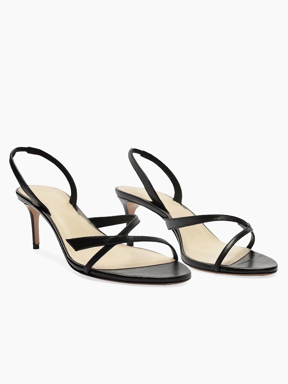 Alexandre Birman Black Leather Strappy Slingback Heels- EU size 41